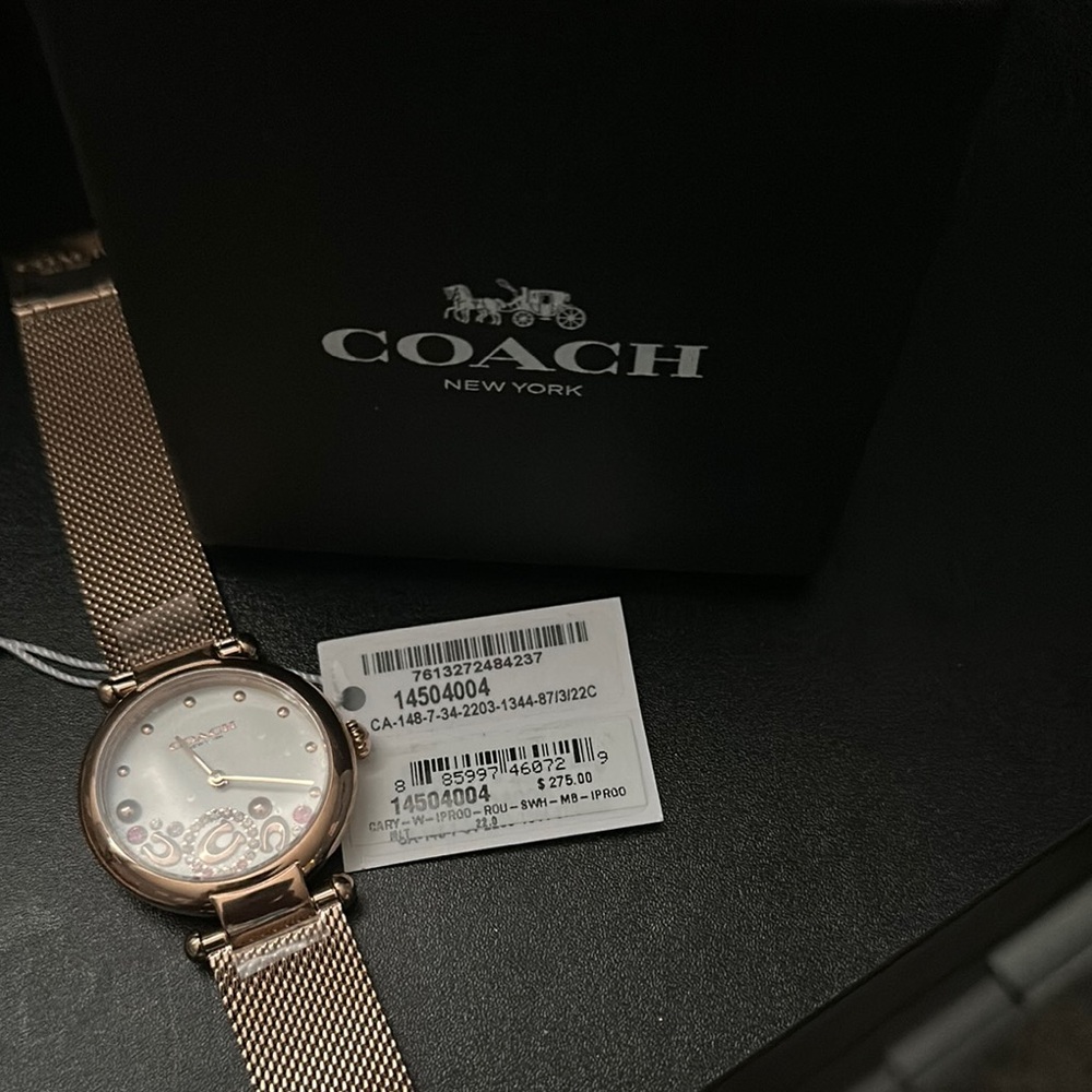 Coach Women's Rose Gold Mesh Watch